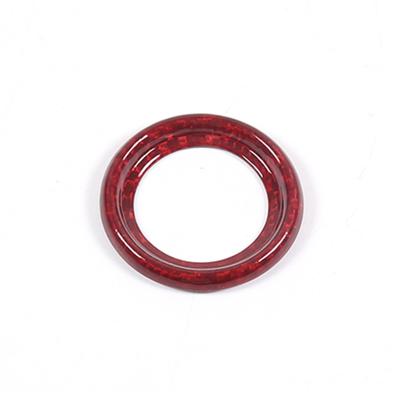 carpart2021 Red Carbon Fiber Push To Start Button Cover Trim