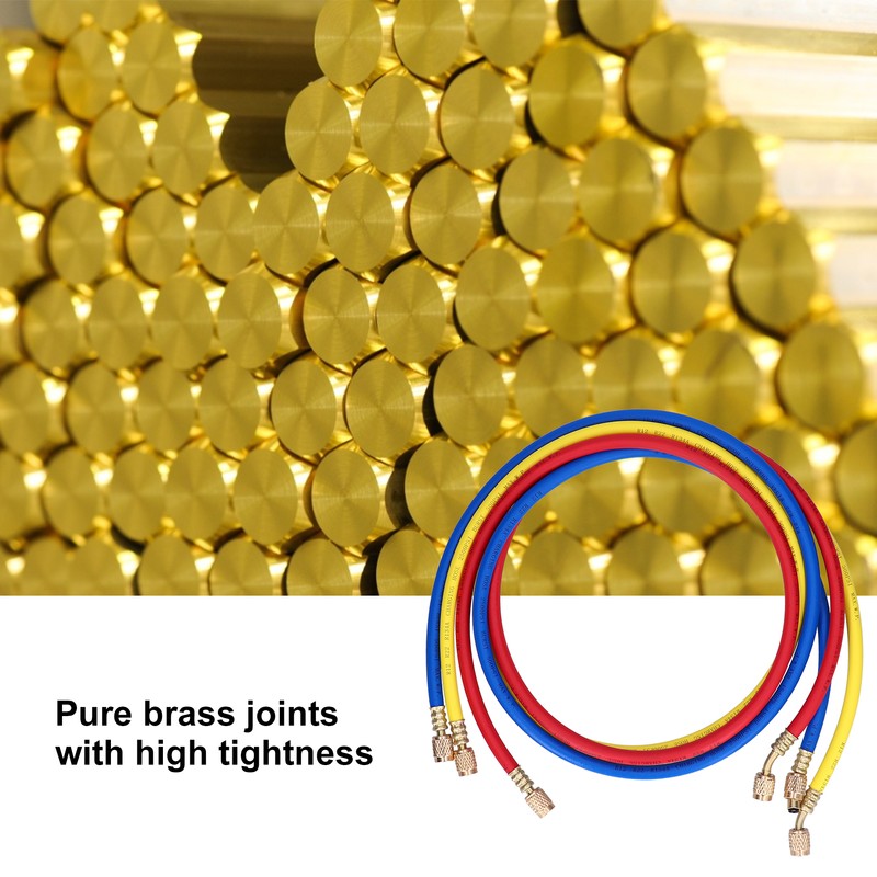 3Pcs AC Charging Hose Detection Liquid Filling Refrigerant Pipe 3Colour