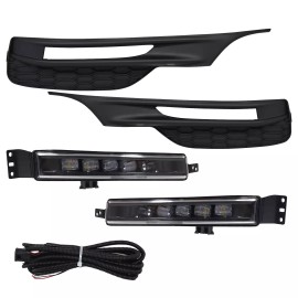Ylt Auto Fit For 2016-2017 Honda Accord Sedan LED Bumper Fog Light Lamps W/ Wing Clear