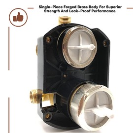 Wood Grip | Shower Faucet Integrated Diverter Rough-in Valve | Shower Diverter Valve | Undermount Bathroom Sink | Shower Head Splitter