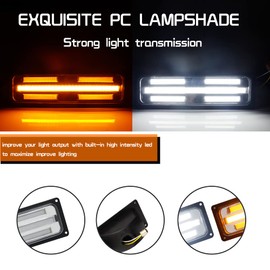 Tonsya For 1988 1989 1990 1991 1992 1993 1994 1995 1996 1997 1998 GMC Chevy C/K 1500/2500/3500 Truck Front Turn Signal sequential Parking Lights & Daytime running lamps Clear Lens Amber & White Led