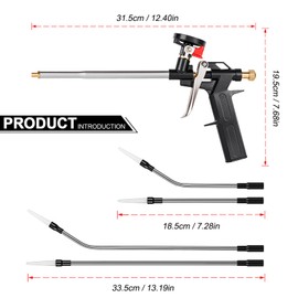 Foam Gun,Spray Foam Gun Expanding Foam Gun no Cleaner, Insulating Foam Sealant Sprayer, PU Spray Foam Gun Grade Expanding Spray Application Applicator (one piece)