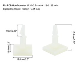 MECCANIXITY 55 Pcs Adhesive PCB Spacer, Sticky Nylon Insulated Standoffs for PCB Board, Supporting Height 0.24", Fits PCB Hole Dia 3mm to 3.2mm, White