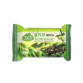 SellerHub COCO Olive Exfoliating Soap for Face Wash, Shower, and Bathroom (S38127005) / COCO 올리브 때비누 세안 세수 샤워 욕실비누 (S38127005)
