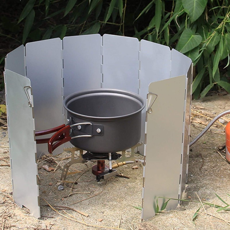 Hikenture Camp Stove Windshield Aluminium Windscreen Alloy Wind Screen, Lightweight
