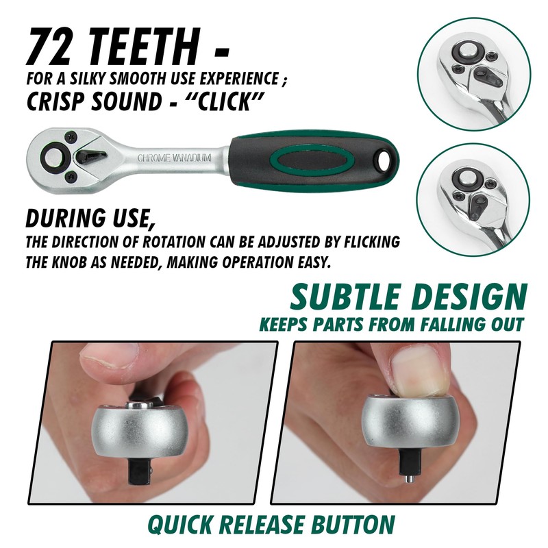 CARTMAN 180 Piece Socket Wrench Auto Repair Tool Combination Package