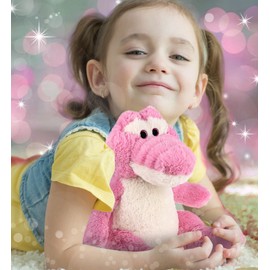 DolliBu Plush Alligator Stuffed Animal - Soft Plush Huggable Sitting Pink Alligator, Adorable Playtime Plush Toy, Cute Animal Cuddle Gifts for Kids and Adults - 10 Inch