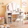 Costzon Kids Vanity, 2 in 1 Princess Makeup Desk &