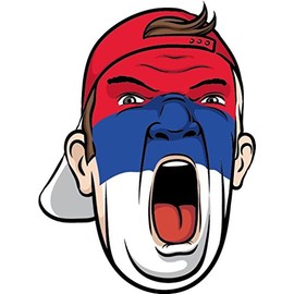 Zirni Serbia Football Fan National Flag Face World Cup Soccer Sticker Decal Design