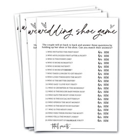 Bridal Shower Games 25 Guests, Engagement Party Wedding Games for Guests, Minimalist White Wedding Party Supplies - A04-2