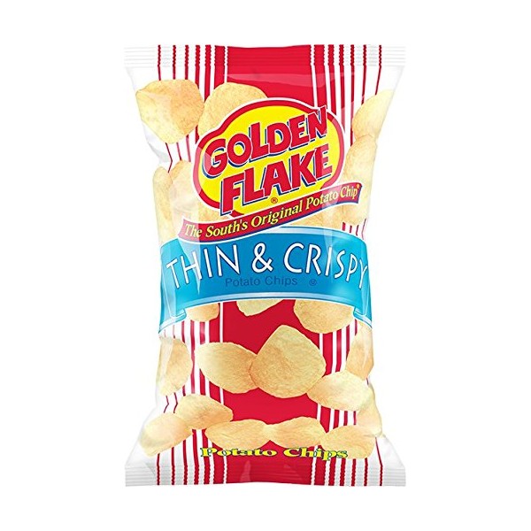 Golden Flake Thin and Crispy Potato Chips 5 Ounce 4 Pack