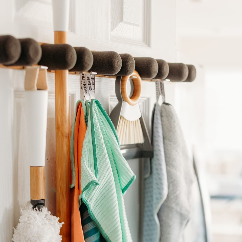 Full Circle Get A Grip, Wall-Mounted Mop and Broom Organizer,
