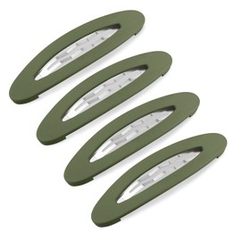 4PCS Large Snap Hair Clips for Women, Snap Hair Barrettes for Girls, Matte Snap Clips for Hair, Hair Pins for Girls, Medium Barrettes Hair Accessories (3.5Inch,Green)