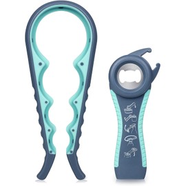 MAEXUS 2 Pieces Bottle Opener, Can Opener, Lid Opener, MAEXUS 5-in-1 Bottle Opener & 4-in-1 Can Opener, Non-Slip Jar Opener Bottle Opener for Seniors Arthritis
