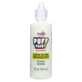 Tulip Puff Glow In The Dark Fabric Paint, Permanent Craft Paint for Clothes, DIY Projects, Notoxic, 4 fl oz, Glow Natural