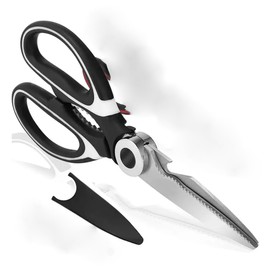 Zick Multi-Functional Stainless Steel Black White Sewing Garden Use Shear Cutting Tools Kitchen Scissors For Home With Big Handle Heavy Duty Sharp Kitchen Shears