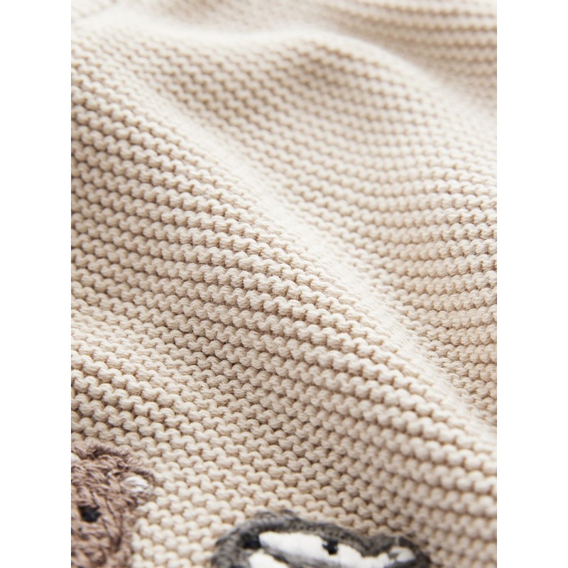 NEXT 100% Cotton Cardigan with Figures, Neutral Train