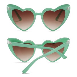 YAMEIZE 70s Vintage Love Heart Sunglasses - for Women Men Kids Heart Shaped Fancy Colorful UV400 Protection Eyewear Party Outdoor
