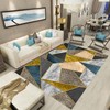 The living room rug is geometrically suitable for home use,
