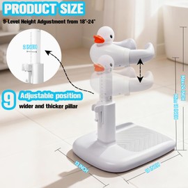Baby Shower Stand 𝙬𝙞𝙩𝙝 𝙎𝙝𝙤𝙬𝙚𝙧 𝘾𝙖𝙥 & 𝙎𝙩𝙤𝙤𝙡 - Safety & Non-Slip Baby Bath Stand, Toddler Shower Stand for Infants 6-36 Months, Shower Standing Support Max 35 Lbs Capacity