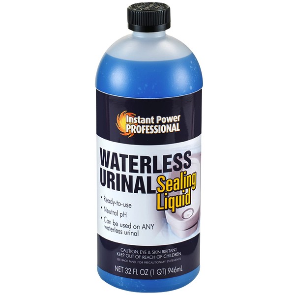 Instant Power Professional Waterless Urinal Sealing Liquid – Cleaner and Deodorizer, Ready to Use, Neutral pH, 32 Fl Oz