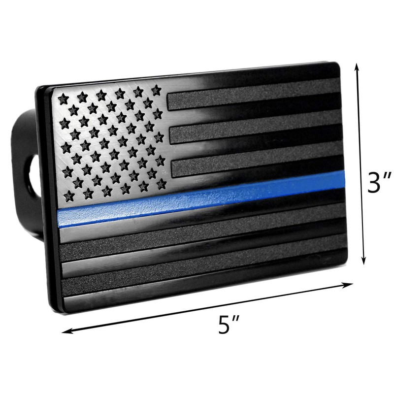MULL USA Flag Metal Trailer Hitch Cover with Anti-Rattle Hitch