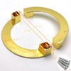 Cabinet Door Handles,1-Pack,Susenya Gold Half Moon Drawer Pulls 3.78" Hole