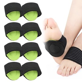 TSHAOUN 4 Pair Arch Support，Compression Cushioned Plantar Fasciitis Support，Relief Plantar Fasciitis Sleeves, Fallen Arches, Heel Spurs,for Men and Women (Black Green)