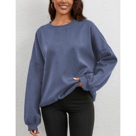 MSBESYOR Women’s Oversized Sweatshirt Crewneck Pullover Top Casual Drop Shoulder Crew Neck Plain Shirt 2024 Fall Clothes