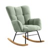 OOTDAY Rocking Chair Teddy Upholstered Glider Rocker Rocking Accent Chair