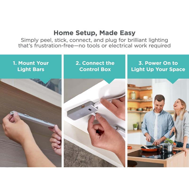 BLACK+DECKER LED Under Cabinet Light Kit, Motion Sensor, Dimmable, Linkable,