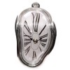 Melting Clock with Silver Frame and Roman Numerals