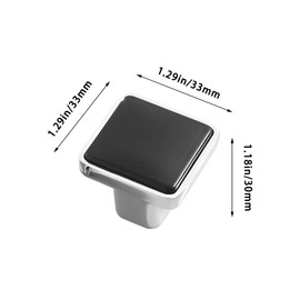 2 Pack Kitchen Cabinet Handles Matte Black and Gold Cabinet Pulls Modern Dresser Drawer Knobs for Bathroom Bedroom Bar Cabinet Aluminum Furniture Hardware (2, Black Silver Square)