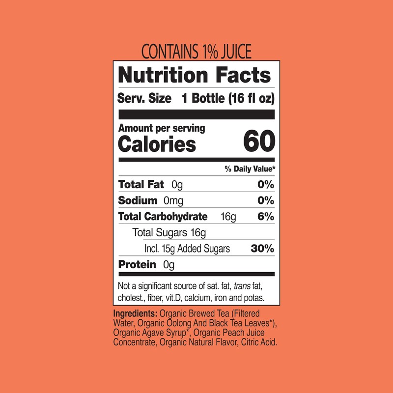 Just Ice Tea Organic Iced Tea, 16 Fl Oz Glass