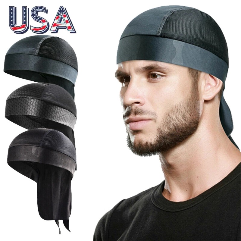 Unbranded Cooling Do Rag Skull Cap Head Wrap Headwear Biker