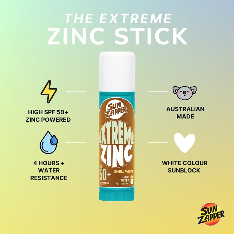 Sun Zapper (Shell White) Extreme Zinc Mineral Sunscreen Stick –