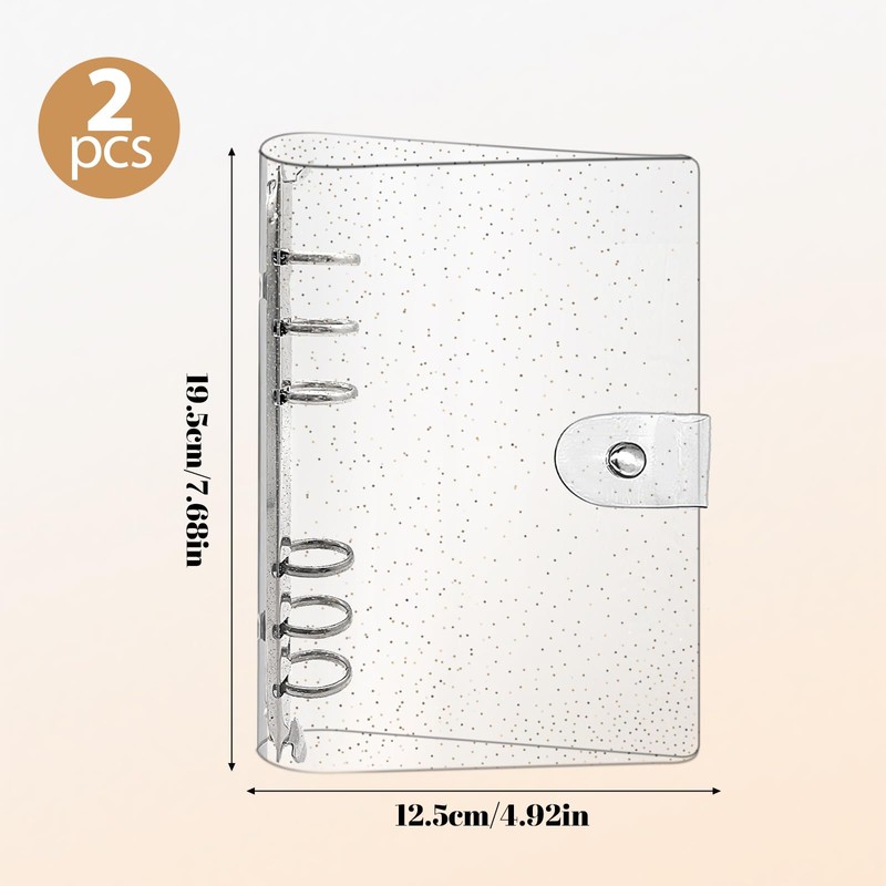 Vordpe Pack of 2 Ring Binder A6, No Inner Pages