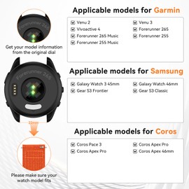 OVERSTEP Armband für Garmin Forerunner 265/Forerunner 255/Vivoactive 4/Venu 3/Venu 2, 22mm Ersatzarmband mit Schnellverschluss
