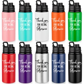 Thank You Appreciation Gift Bottle Bulk Aluminum Water Bottle Thank You for Being Awesome Leak Proof Reusable Travel Bottle with Snap Lid for Employee Coworker Friend Teacher Hiking Cycling (16 Oz)