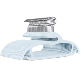 HOUSE DAY Velvet Hangers 60 Pack Aqua – Heavy Duty Velvet Clothes Hangers - Non Slip Felt Coat and Suit Hangers for Closet - Lightweight Thin Space Saving - Clothes Hangers
