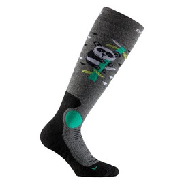 DOGMA Snow Fox Merino Ski Socks for Men and Women, Snowboard Socks with Padding and Light Compression, Panda Grey