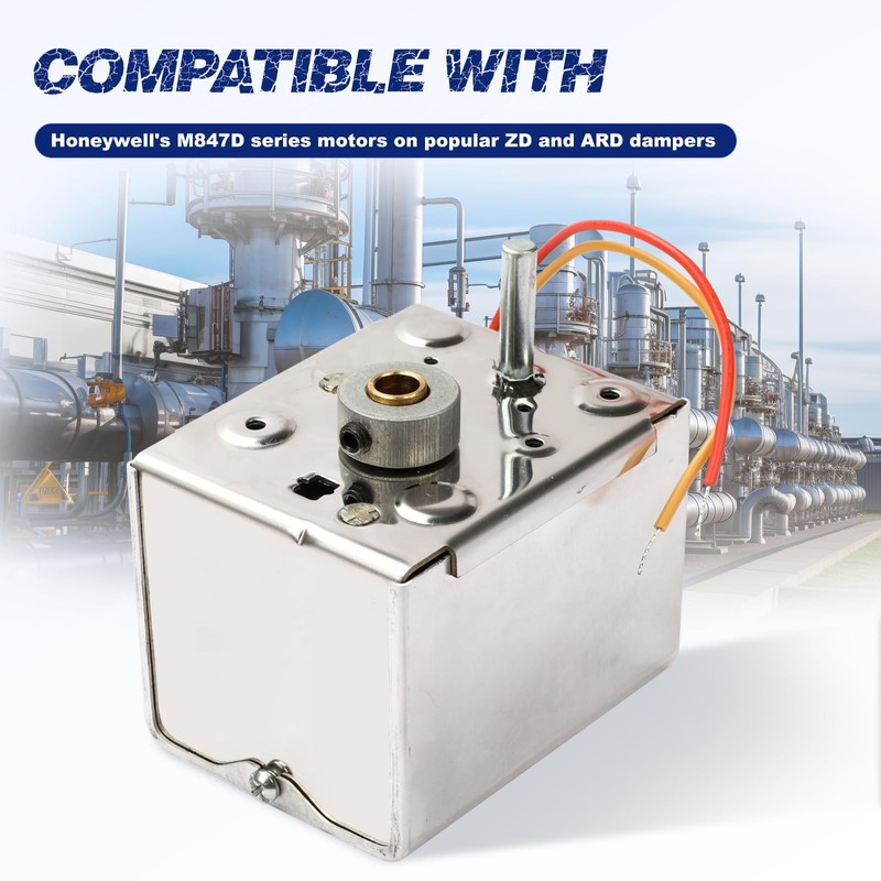 Replacement Damper Motor Actuator Compatible with Honeywell's M847D Series Motors
