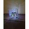 Winter Penguin Couple Glass Square Candle Holder Seasonal Home Decor
