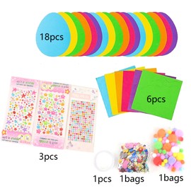 DAHI 18 Pieces Easter Craft Set Children's Easter Bunny for Crafts, Easter Eggs Craft Set Children, Easter Eggs Stickers, Easter Decoration, Creative Sets for Crafts, Handmade (C)