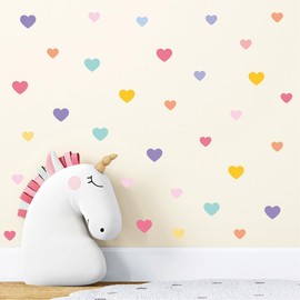 10Sheets Colorful Heart Wall Stickers,Peel-and-Stick Love Wall Decals for Teen Girls Boy Kids Home Living Room Bedroom Nursery Bedroom Kindergarten Decor,Birthday Party DIY Wallpaper