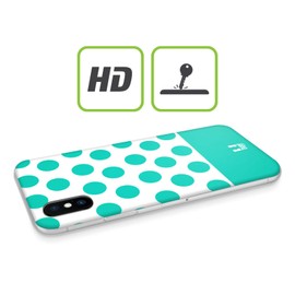 Head Case Designs Weiss Mit Blaugrünen Punkten Nail Art Soft Gel Handyhülle Hülle kompatibel mit Sharp Aquos Sense2 SHV43