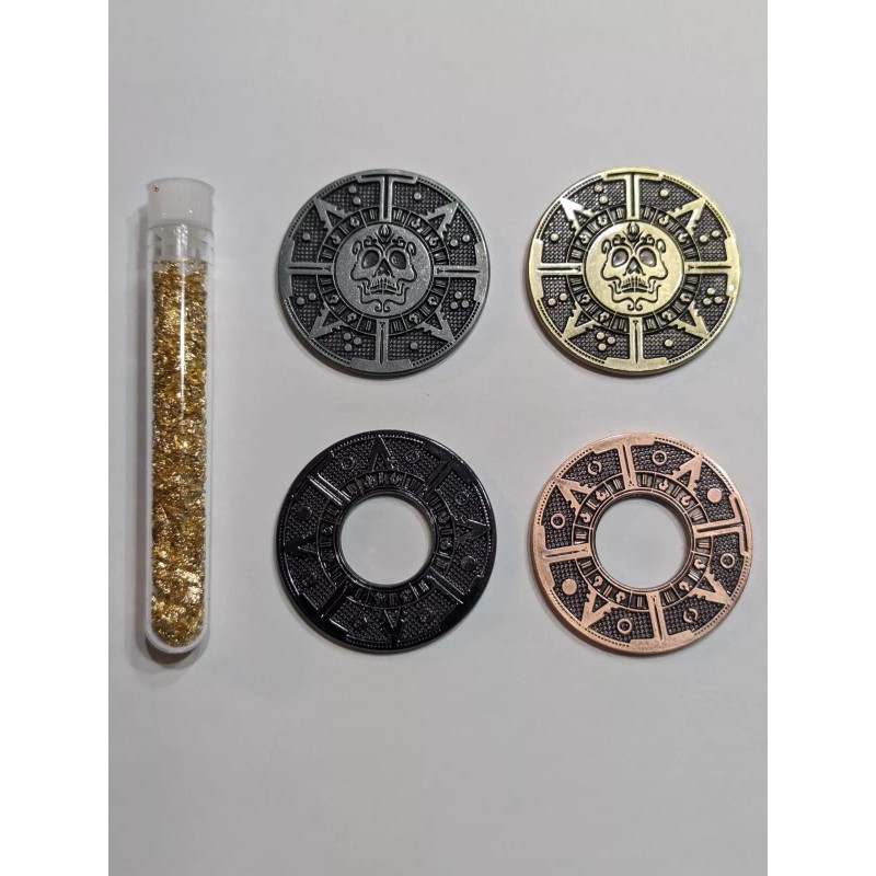 4 PIRATES GOLD METAL POKER CHIPS NEW SILVER GOLD COPPER