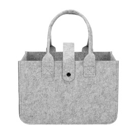 Felt Bag Large 20 L, Felt Bags Shopper, Shopping Bag Large, Foldable Carry Bag, Felt Bag, Felt Shopping Basket, Toy Bag for Shopping Going Out, Storage, Clothes Basket (39 x 26 x 20 cm), gray