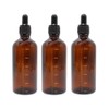 TUPANDY 3PCS 100ml/3.4oz Empty Amber Glass Dropper Bottles Refillable Glass