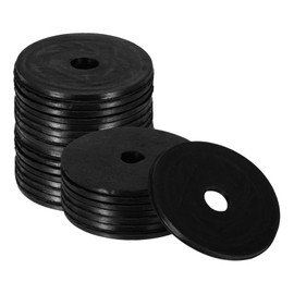 sourcing map 24pcs Rubber Spacers, 1-1/4'' OD x 1/4'' ID x 1/16'' Thickness, Round Anti Vibration Spacer Bushings, Black Flat Rubber Washers, Vibration Damping Pads for Home and Car Accessories